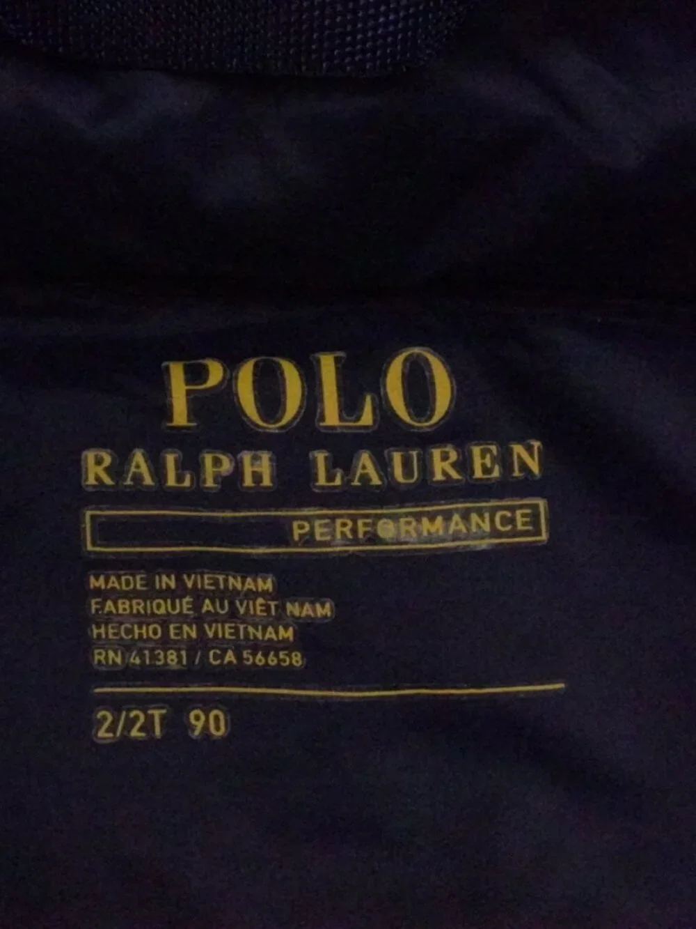 Polo Ralph Lauren Performance Puffer Jacket 2T Navy Full Zip Hooded